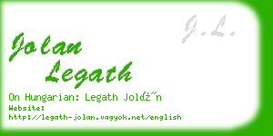 jolan legath business card